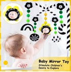 Baby Mobiles For Cribs  Black And White High Contrast Mobile Toys With Mirror