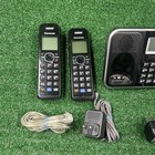 Panasonic 2 Line Cordless Phone Kx-tg6841b System 2 Handsets Black