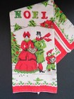 1970s Vintage Christmas Carolers Tea Towel By Parisian Prints - Noel Carolers