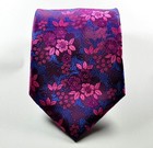 New Floral Rose Purple Blue Jacquard Woven Silk Men s Wedding Tie Necktie