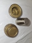 Vintage Bavaria Germany Brass Barrel Travel Shot Glass Set 3 Nesting   