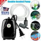 Aquarium Air Oxygen Pump 2 Outlets Bubble Tube For Fish Tank Hydroponic Pond
