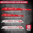 10-piece Ultimate Reciprocating Saw Blade Set  Premium 6   8 Inch Wood   Metal