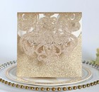 Glitter Laser Cut Wedding Invitation Card For Engagement Marriage Bridal Shower