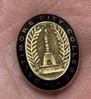 Rare Baltimore City College Pin 10k Gold Stamped Onyx Usa Made Gold Tone Bcc