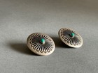 Vintage Sterling Silver Earrings With Turquoise  Signed Lo  1 1 4   