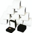 12 Black Flocked Ring Gift Boxes Jewelry Displays