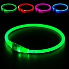 Led Dog Collar   Usb Rechargeable Flash Dog Necklace Light  Pet Safety Green