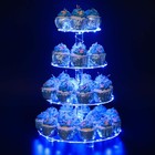 4 Tier Round Cupcake Stand      Cupcake Holder     Acrylic Cupcake Tower Display-   