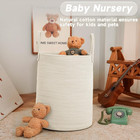 Large Woven Laundry Basket Hamper 60l Cotton Rope Storage Bin For Blankets toys 
