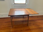 Mid Century Danish Modern Dining Table Denmark Teak Wood Extension Draw Leaf