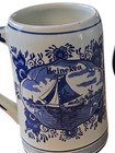 2 Delft Blue Hand Painted Mugs Steins  Holland Heineken Windmill   Sailing Ship