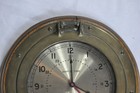 Vintage Ship s Time Oak Wood Brass Wall Clock Porthole Quartz Nautical Maritime