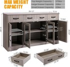 Sideboard Buffet Cabinet With Storage  55  Large Kitchen Buffet Table With Glass