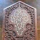 Vintage 1960 s Wood Hand Carved  stash Box  17  X 6  X 2 5  Coffin Shape See Pic