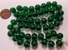 50 Vintage Japanese Cherry Brand Glass Emerald 10mm  Smooth Round Beads 4572t