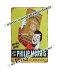1940 s Philip Morris Tobacco Johnny The Bellboy Smoking Metal Tin Sign