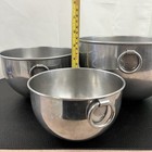 Vtg Revere Ware Stainless Steel O Ring Double Circle Patent Mixing Bowl Set Of 3