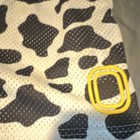 Overtime Men   s Mesh Athletic Shorts Cow Print White black Size S Drawstring