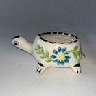 Vintage Cute Ceramic Turtle Planter Hand Painted From Mexico