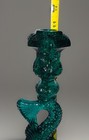 Vintage Imperial Mma Koi Fish Glass Candlesticks Holders Teal Green Rare 10 75   