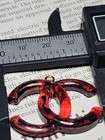 Chanel Button Zip Pull Large Resin Large 35 Mm Red 1 Pc