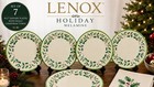 Lenox Holiday Melamine Dinner Plates Set Of 7 Christmas Holly Berry 10 5   