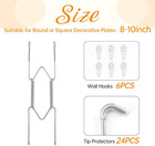 6 Pack Plate Hangers For The Wall  Suitable For 8-10 Inch Art Plate