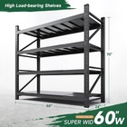 Letaya 4000lbs 4 Tier Adjustable Rack 60x24x70 Black For Shop