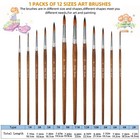 Paint Brushes 12pcs Artist Set Professional Brush Wooden Oil Acrylic Watercolour