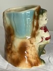 Vintage Ceramic Elf And Tree Stump Planter