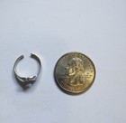 925 Sterling Silver Baby Feet Footprint Toe Pinky Ring Open Adjustable Size 1 5