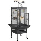 Large Wrought Iron Bird Cage Rolling Stand Cockatiels Conures Lovebirds Playtop