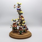 Native American Beadwork-beaded Koshares In A Tree Sculpture By Jody Booqua-zuni