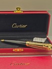 Awesome Cartier R De Golden black Design Body  blue Ink ballpoint Pen