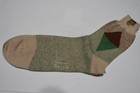 Argyle Socks Vtg Sun Knit 40s 50s 1 Big Diamond Green Brown Mottled 10x 8 5  New
