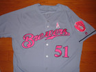 Milwaukee Brewers Sam Freeman Game Worn Used 2016 Mother s Day Jersey  braves 