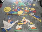 Vtg Mural Nursery Rhymes Cardboard Cuts Outs 1940  Mother Goose School Room Huge