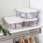 Sterilite 6 Qt Clear Storage Bin  Snap-on White Lid  10-pack  Stackable Plastic