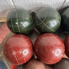 Vintage Sportcraft Bocce Ball Set W  3 Pallino Red Green Made In Italy