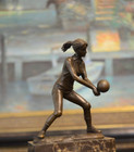 Bronze Volleyball Player Sculpture Figurine Bronze Statue  Signed  Milo