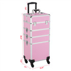 Rolling Makeup Train Case 4 In 1 Cosmetic Trolley Organizer Makeup Travel Case 