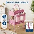 Space-saving Foldable Diaper Table With Wheels   Drawers For Newborn Care  Pink