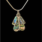 925 Mexico Sterling Silver Angel Necklace Abalone Vintage Antique Handmade