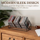 3 Slot Tabletop Black Metal Wire Cd Storage Stand  Dvd Media Organizer Rack