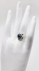 New Silver Tone Blue Evil Eye Women s Fashion Statement Lucky Ring Size 6