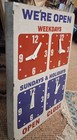 1950 2 Sided Vintage Store   Gas Station Open close Adjustable Clock Face  Sign