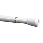 Mainstays Adjustable Curtain Rod 28-48 In White Spring Tension Steel 7 16