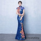 Women Long Bridesmaid Formal Evening Cocktail Prom Party Dress Mermaid Ball Gown