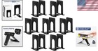 Elegant Black Metal Bookends  Anti-slide Support  14 Piece Set  5 7 In High